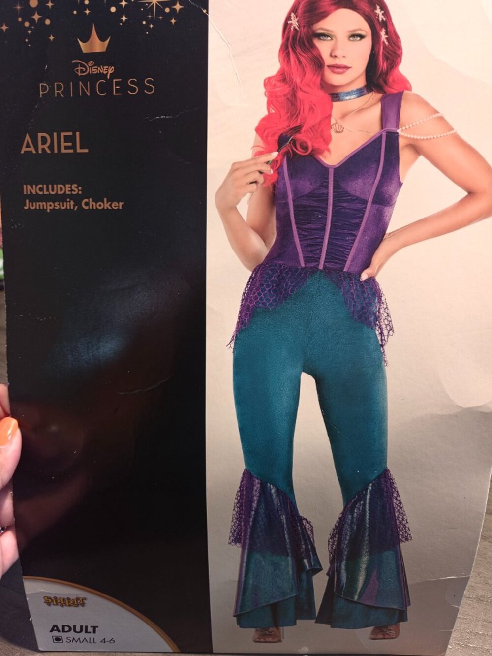 Spirit Halloween Ariel Adult Costume Size Small 4-6 Disney Princess Jumpsuit